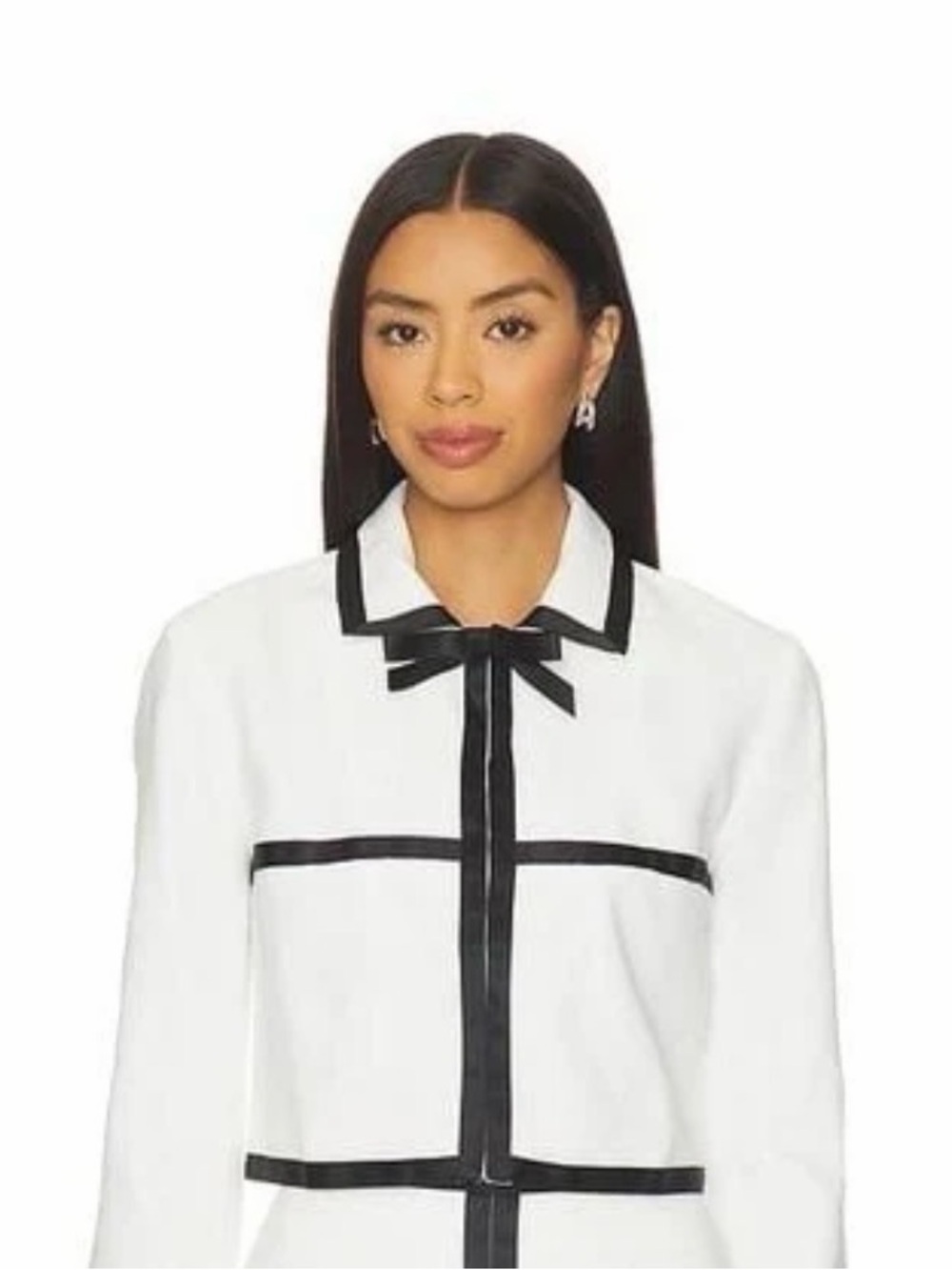Amanda Uprichar White & Black Trim Jacket NWT